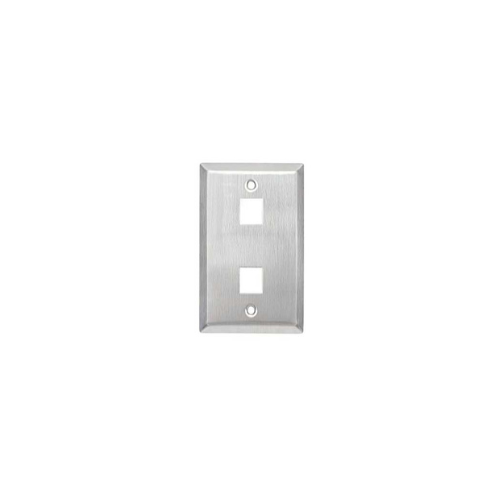 2 PORTS FLUSH MOUNTING STYLE STAINLESS STEEL FACEPLATES (SINGLE PACKS)