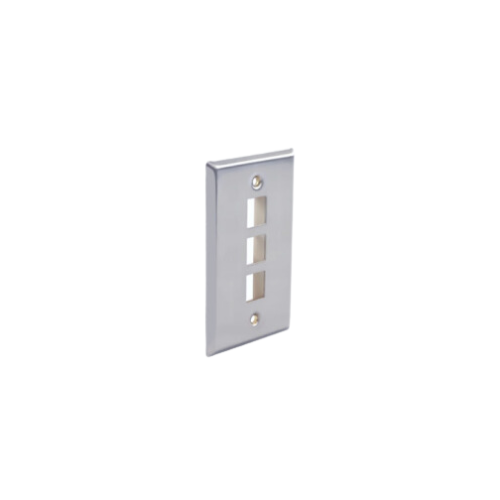 3 PORT FLUSH MOUNTING STYLE STAINLESS STEEL FACEPLATES (SINGLE PACKS)