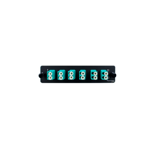 LC FIBER ADAPTER PANEL (12-PORT, DUPLEX, 12F, MM/OM3, AQUA) [SIGNLE PACK]