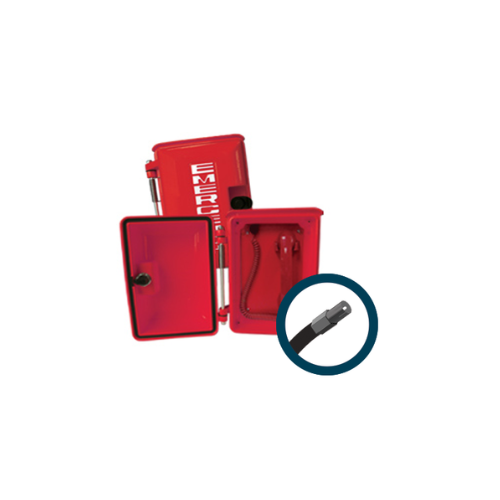 Vandal Resistant Emergency Pool Phone with Handset & Coil Cord Digital Red