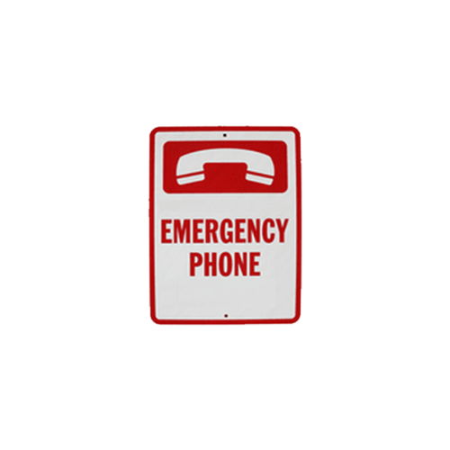 Aluminum Emergency Phone Sign - No Arrows