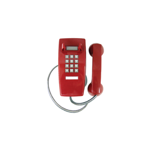 Wall Mount Direct Dial Wall Phone with Armored Cord Direct Dial