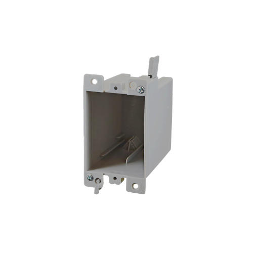 1-Gang 21 cu. in. EZ BOX Old Work Residential Electrical Switch and Outlet Box with EZ Mount Clamps and Wire Clamps Gray
