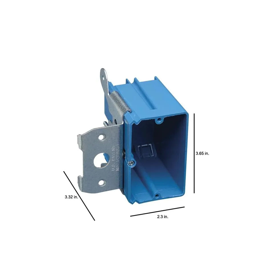 Blue Single Gang Plastic Adjustable Depth Electrical Box