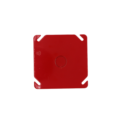 Red Galvanized Metal 4x4 Square Blank Cover With KO