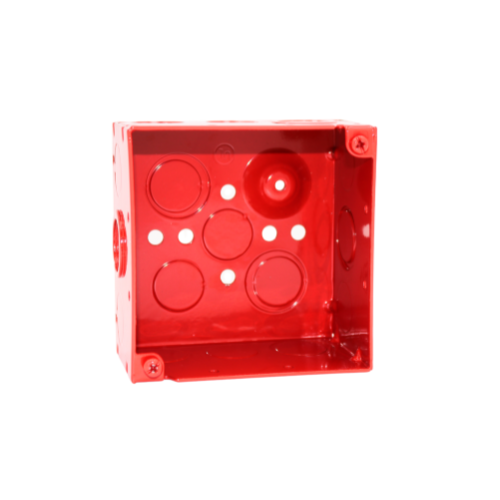 Red Galvanized Metal Electrical Box (4x4x2 1/8")