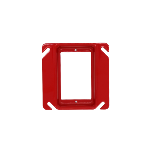 Red Galvanized Metal Raised Square Reducer To Single Gang (4x4x1/2")