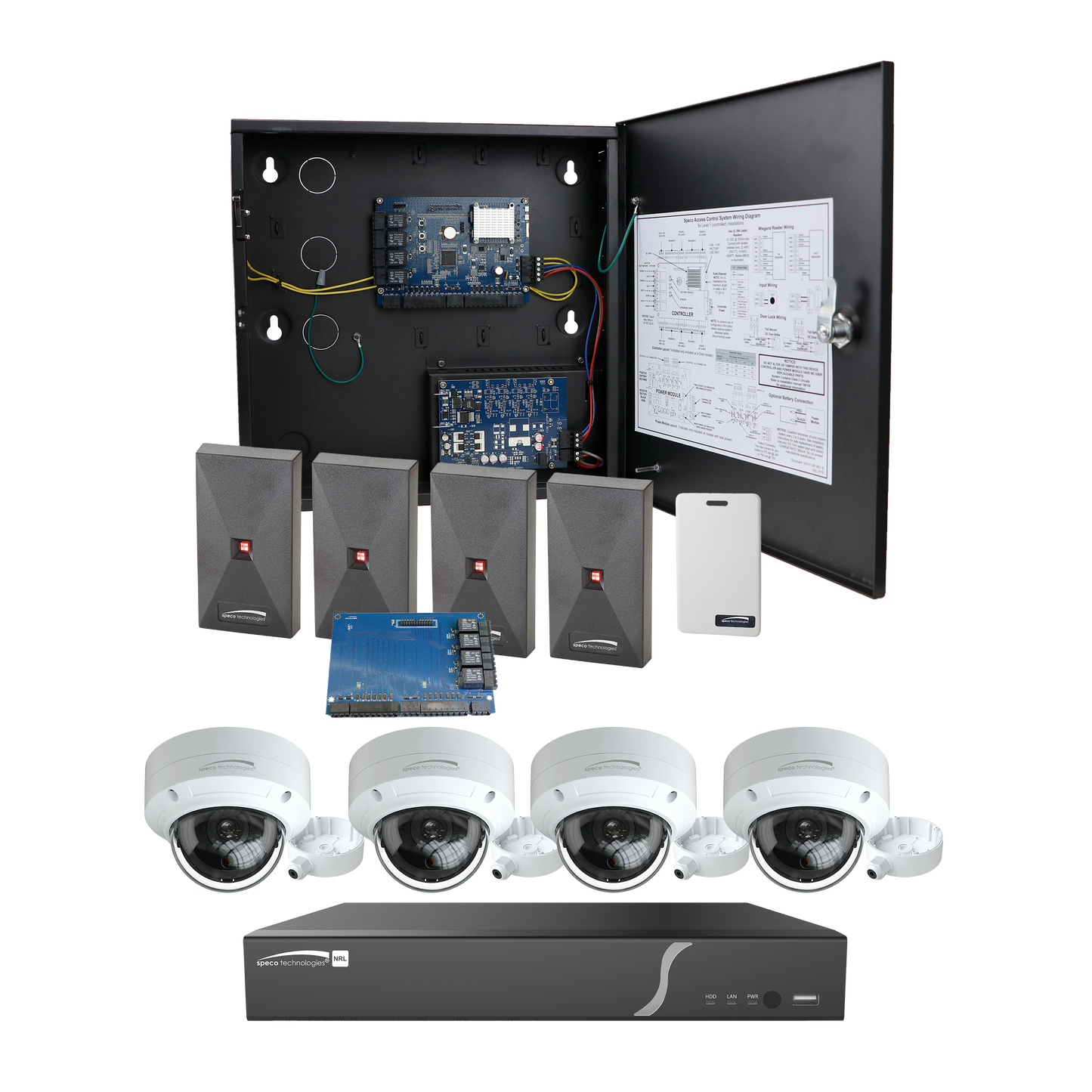 4 Door Access Control System & Video Integrated System