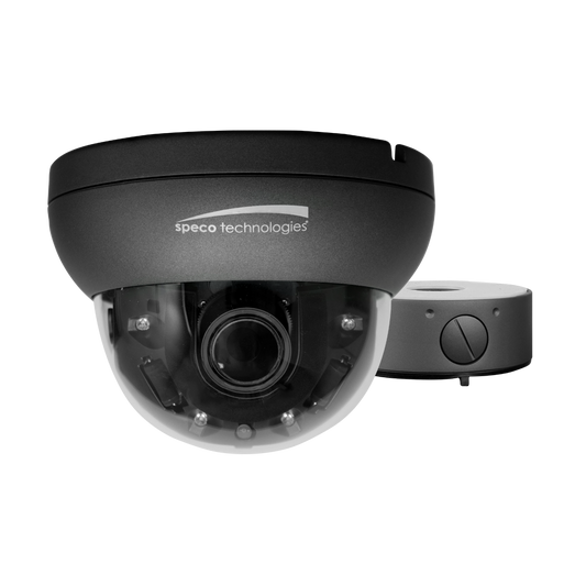 4MP HD-TVI Flexible Intensifier Technology® Dome Camera with Junction Box 2.7-12mm motorized zoom focus lens