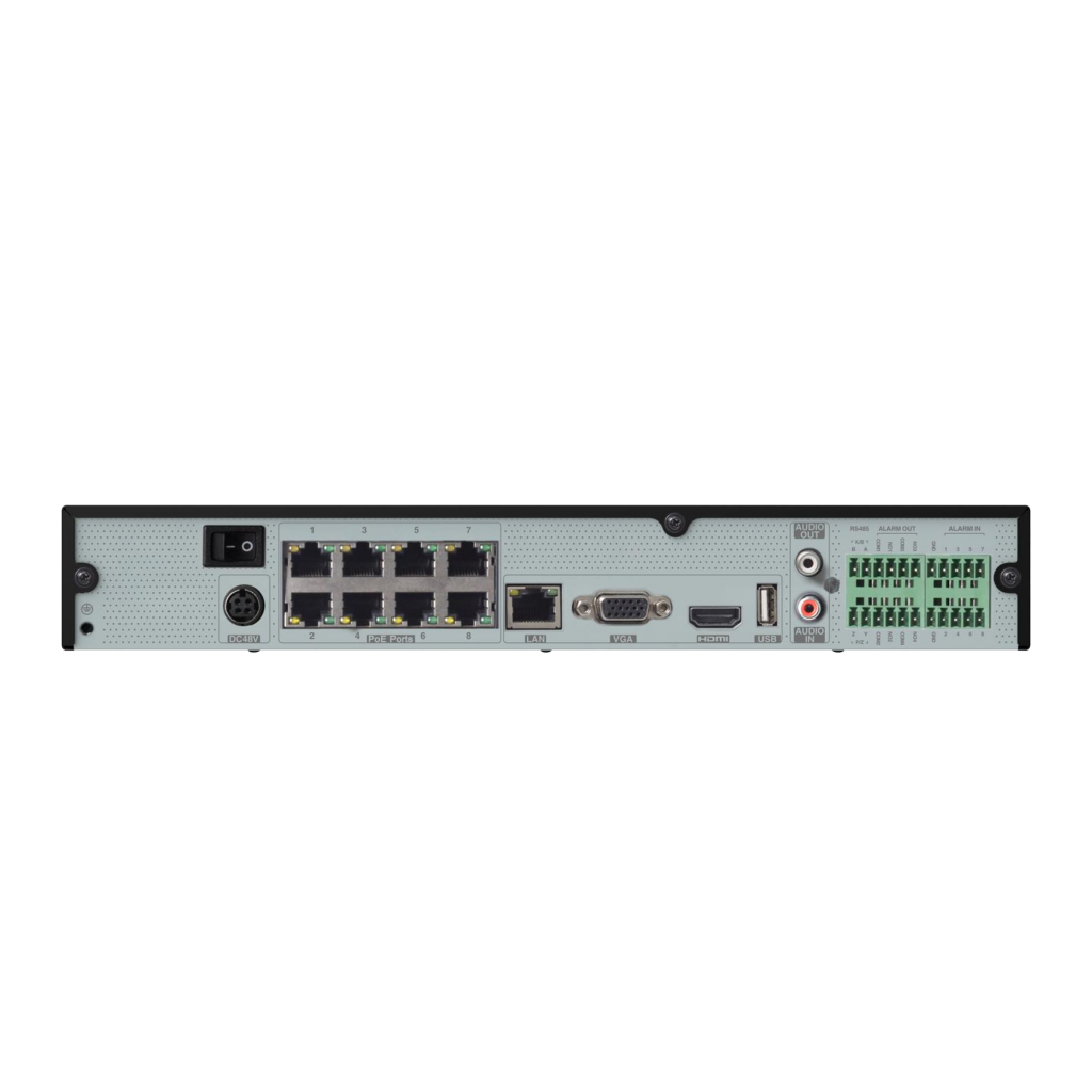 4K NVR with Facial Recognition and Smart Analytics 8 Channel NVR with 8 Built-in PoE Ports, 2-16TB Storage
