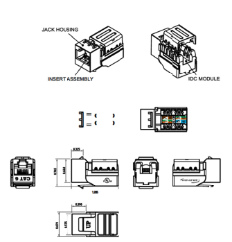 CAT6 KEYSTONE JACKS [SDJ SERIES / SINGLE PACK]