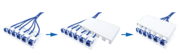 6 PORT SURFACE MOUNT BOX W/COVER & BASE, ADHESIVE STRIP & MOUNTING SCREWS [SINGLE PACK]