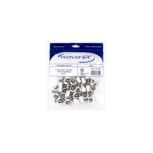 SNAP-IN F-TYPE NICKEL PLATED 36HZ F/F KEYSTONE INSERT MODULES [25-PACK]