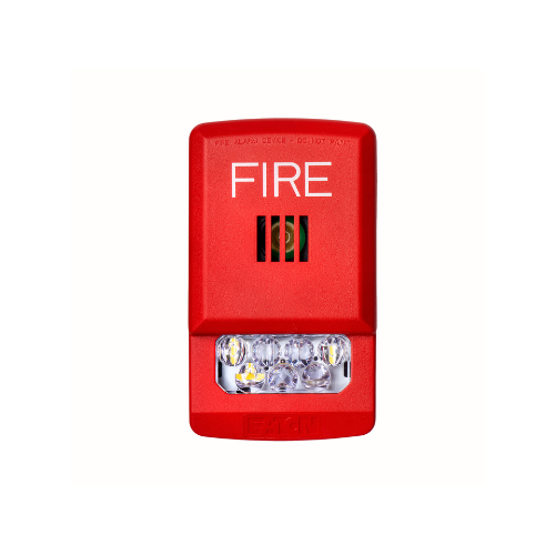 ELUXA HORN STROBE LED WALL RED FIRE CLEAR LENS 15/30/75/110/135/185 cd 24V INDOOR