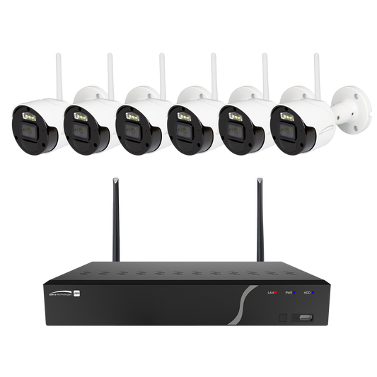 8 Channel Wireless NVR Kit with Six 2MP Wireless IP Cameras, 2TB