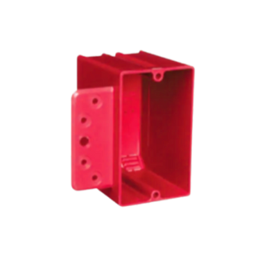 Red Single Gang Plastic Screw On Electrical Box 18 cu in.