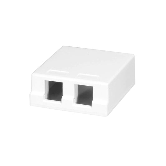 2 PORT SURFACE MOUNT BOX W/COVER & BASE, ADHESIVE STRIP & MOUNTING SCREWS [SINGLE PACK]
